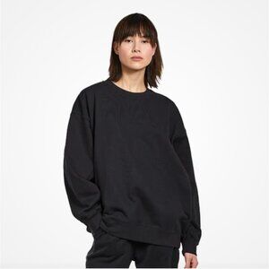 Adidas PREMIUM ESSENTIALS OVERSIZED SWEATSHIRT (Black, L)